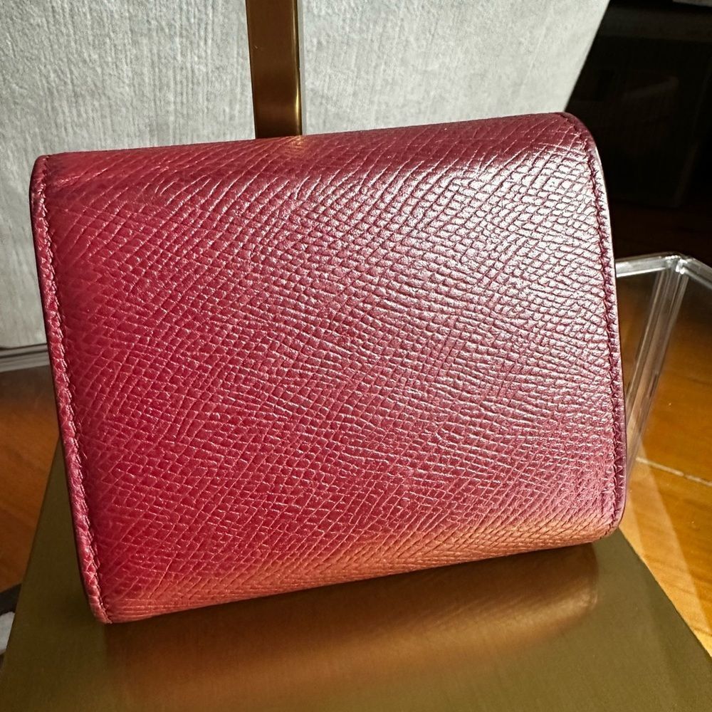 Compact dark red Celine Wallet - Picture 5 of 7